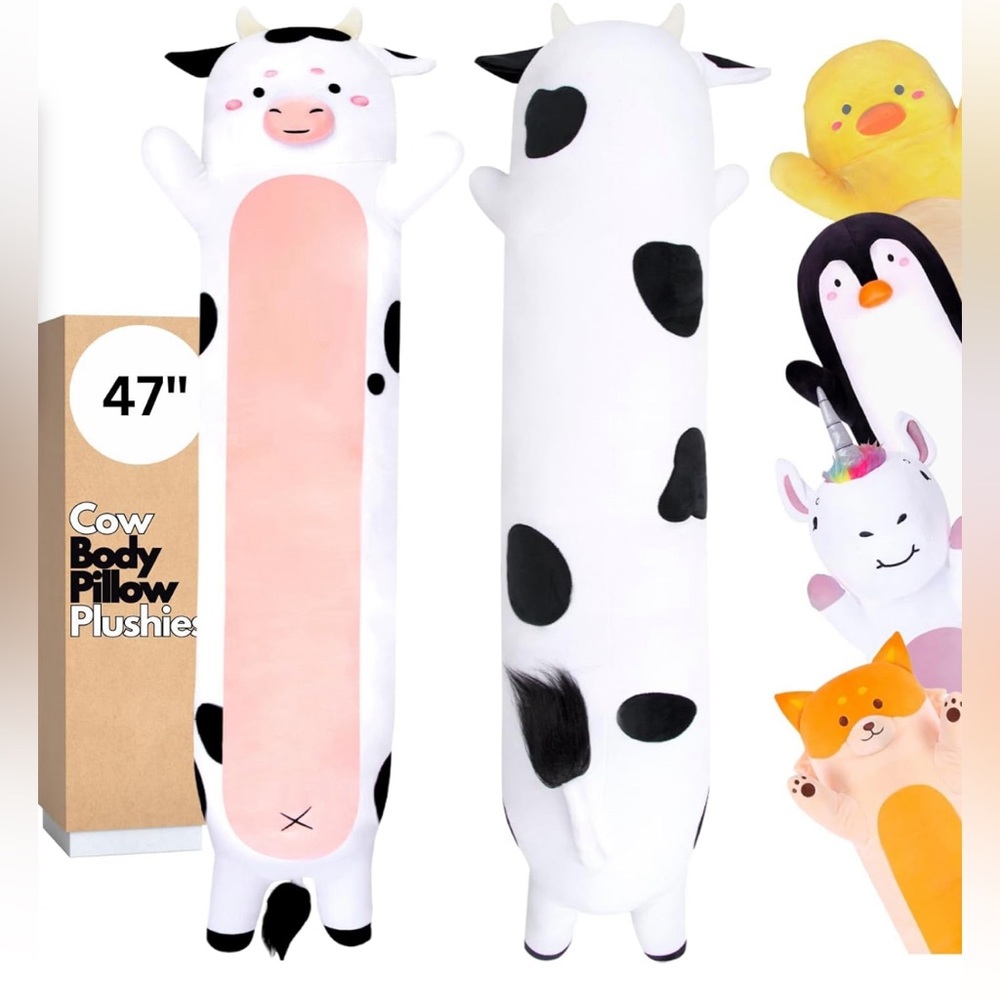 Cuddle Paws Cow Plush Body Pillow